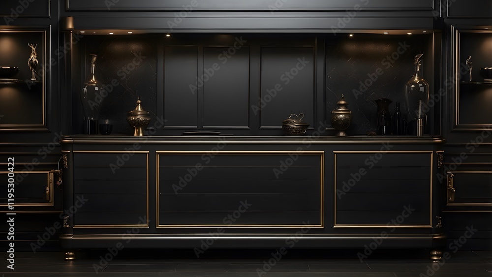 Cabinet banner with empty space Without Text, black luxury background Cabinet banner with empty space Without Text, black luxury background