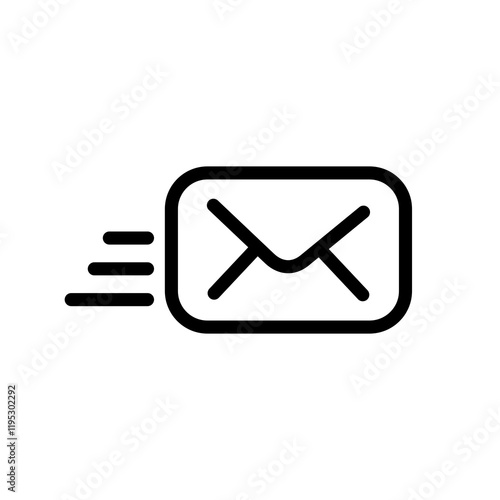 E-mail icon, Message send icon on transparent background