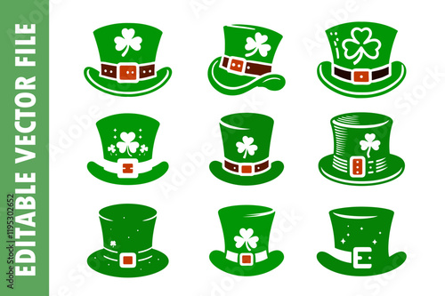 st Patrick's day hat icon silhouette vector