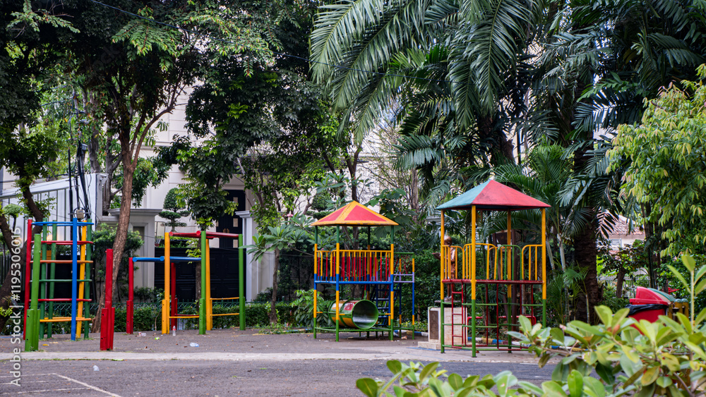 a child-friendly park with play and sports facilities a child-friendly park with play and sports facilities