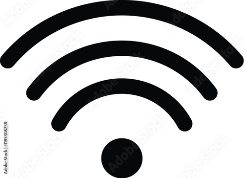 Wifi icon. Free wifi sign isolated icon. wi-fi network linear icon.Wifi Connection Icon Design Vector Template Illustration