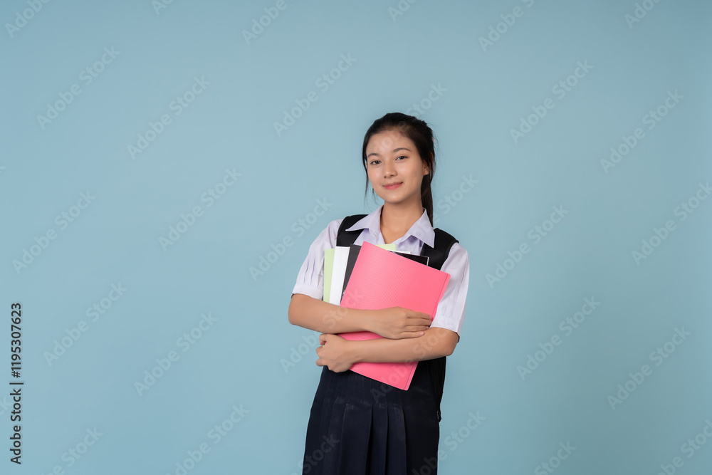 With school lessons as her foundation, this young Asian student works in her university studio with a stack of books, pushing her creative and intellectual limits to achieve academic excellence. With school lessons as her foundation, this young Asian student works in her university studio with a stack of books, pushing her creative and intellectual limits to achieve academic excellence.