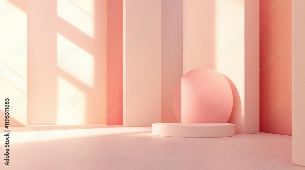 Sleek abstract composition featuring soft geometry and gentle light in a minimalist setting Sleek abstract composition featuring soft geometry and gentle light in a minimalist setting
