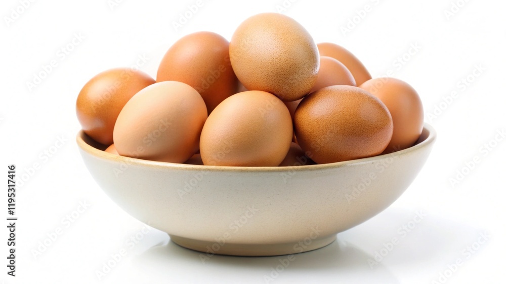 Bowl with eggs isolated on a white background
Bowl with eggs isolated on a white background