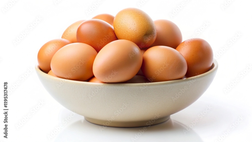 Bowl with eggs isolated on a white background
Bowl with eggs isolated on a white background