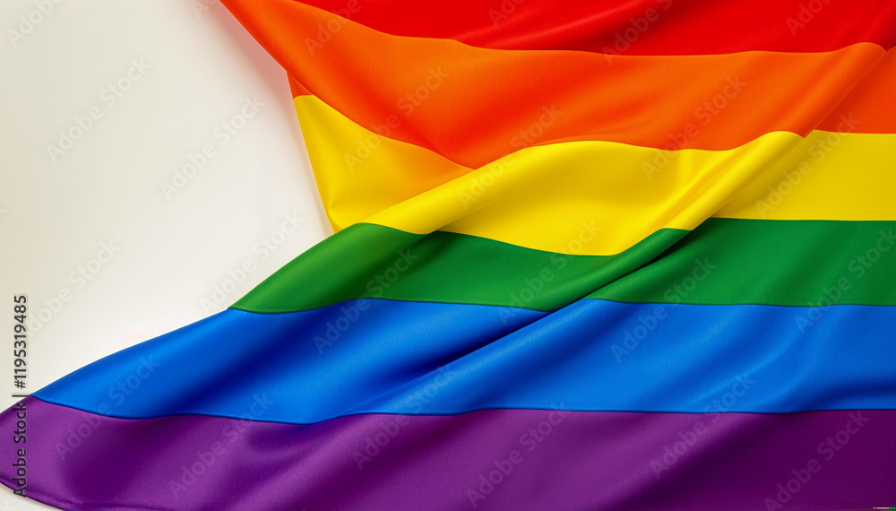 Vibrant rainbow flag on a white background. Suitable for LGBTQ+ pride events, social media posts, diversity celebrations, and equality campaigns. Vibrant rainbow flag on a white background. Suitable for LGBTQ+ pride events, social media posts, diversity celebrations, and equality campaigns.