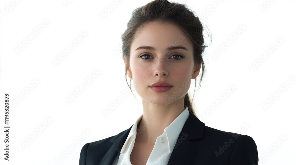 A confident and stylish young businesswoman in a professional suit. A confident and stylish young businesswoman in a professional suit.