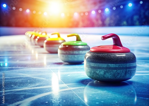 Sparkling Curling Stones: Dynamic Ice Sport Photography photo