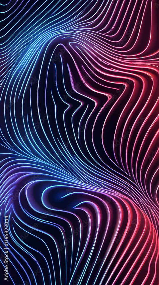 Abstract 3D Neon Wave Background Abstract 3D Neon Wave Background
