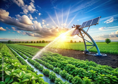 Solar-Powered Irrigation System for Sustainable Agriculture: High-Resolution Image
