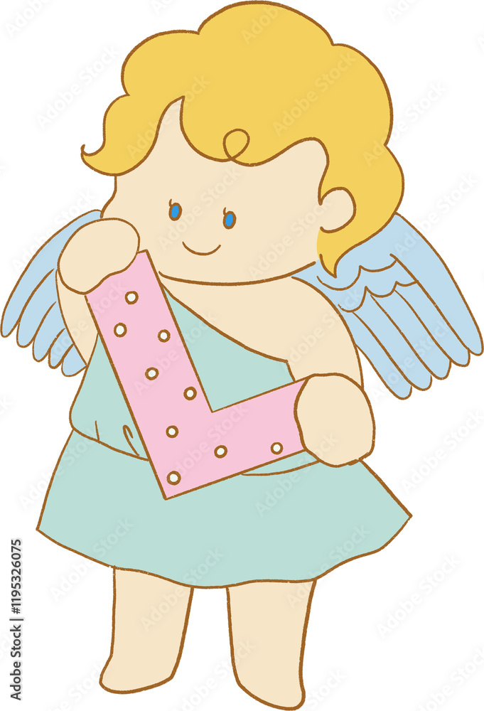 Valentine's Day elements in hand drawn kawaii cute  style. Set includes cupids, roses, hearts, arrow,gift and a gentleman. Cute characters