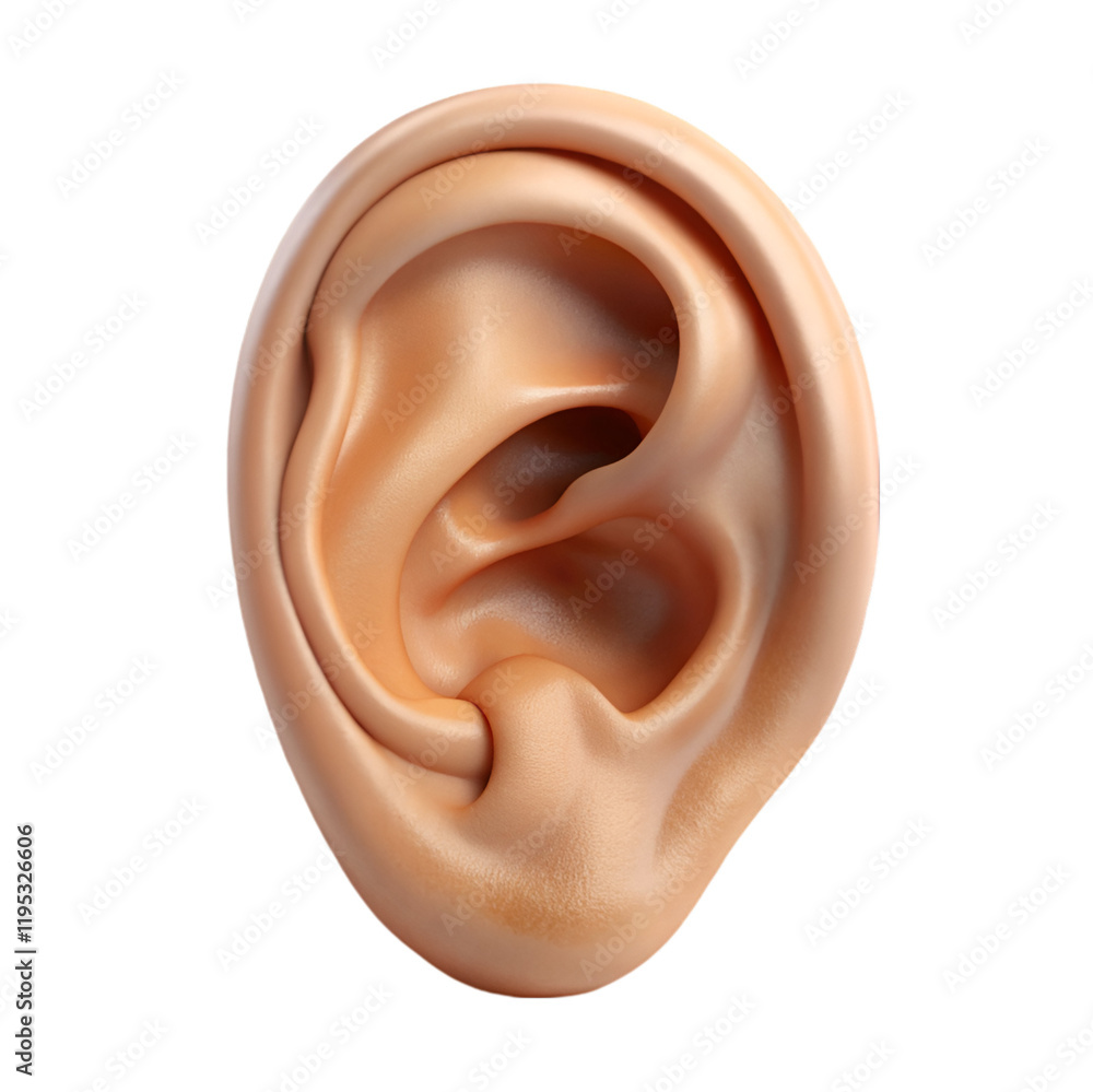 3d ear model isolated on transparent background 3d ear model isolated on transparent background