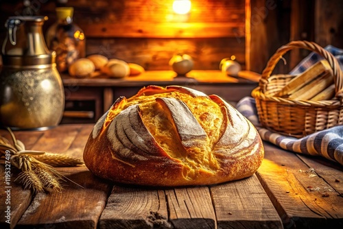 Golden Crust Sourdough: Homemade Bread Baking Photography photo