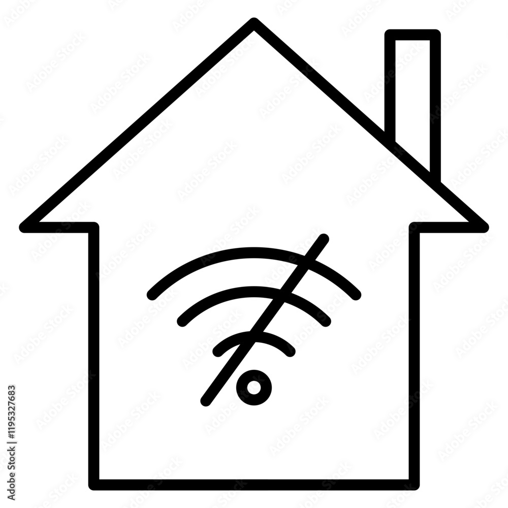 NO Wifi Home Icon NO Wifi Home Icon