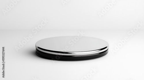 Elegant Black and Silver Round Product Display Platform