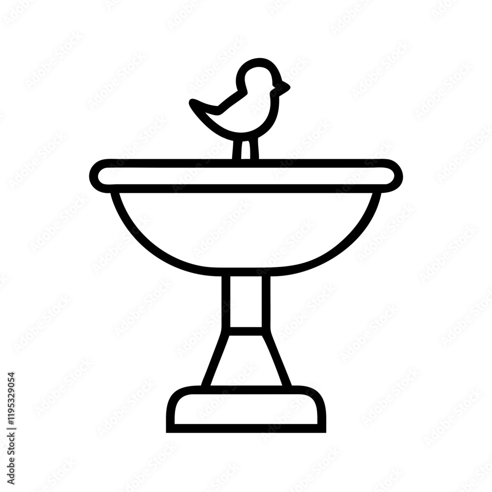 birdbath icon, birdbath line art - simple line art of birdbath, perfect for birdbath logos and icons and themed design birdbath icon, birdbath line art - simple line art of birdbath, perfect for birdbath logos and icons and themed design
