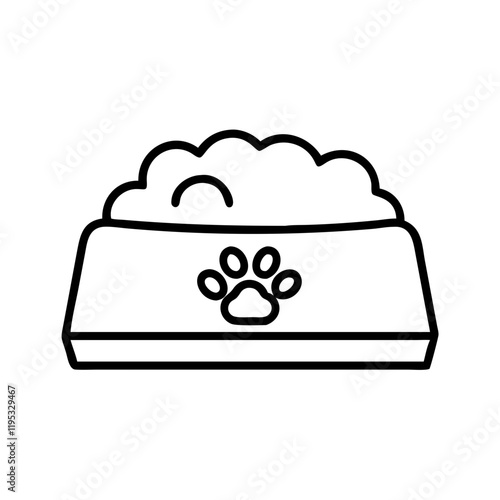 cat food dish icon, cat food dish line art - simple line art of cat food dish, perfect for cat food dish logos and icons and themed design  photo