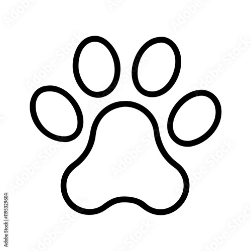 cat paw print icon, cat paw print line art - simple line art of cat paw print, perfect for cat paw print logos and icons and themed design  photo