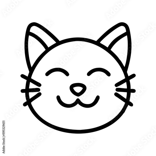 cat purring icon, cat purring line art - simple line art of cat purring, perfect for cat purring logos and icons and themed design 