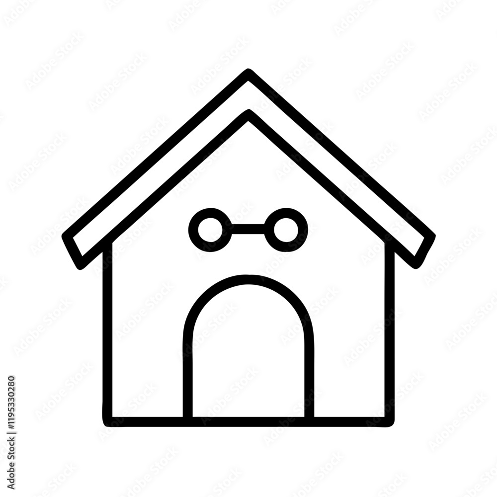 dog house icon, dog house line art - simple line art of dog house, perfect for dog house logos and icons and themed design dog house icon, dog house line art - simple line art of dog house, perfect for dog house logos and icons and themed design