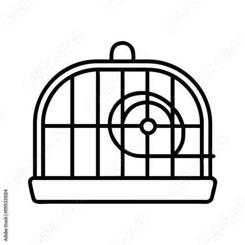 hamster cage icon, hamster cage line art - simple line art of hamster cage, perfect for hamster cage logos and icons and themed design  photo