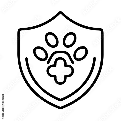 pet insurance icon, pet insurance line art - simple line art of pet insurance, perfect for pet insurance logos and icons and themed design 