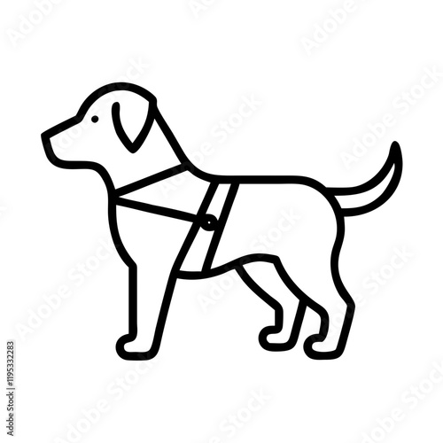 pet training harness icon, pet training harness line art - simple line art of pet training harness, perfect for pet training harness logos and icons and themed design  photo