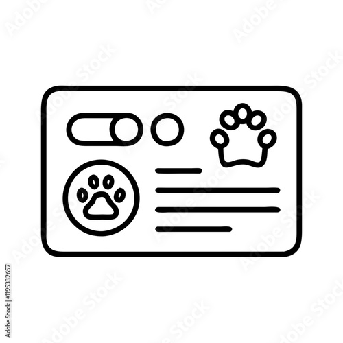 pet vaccination card icon, pet vaccination card line art - simple line art of pet vaccination card, perfect for pet vaccination card logos and icons and themed design 