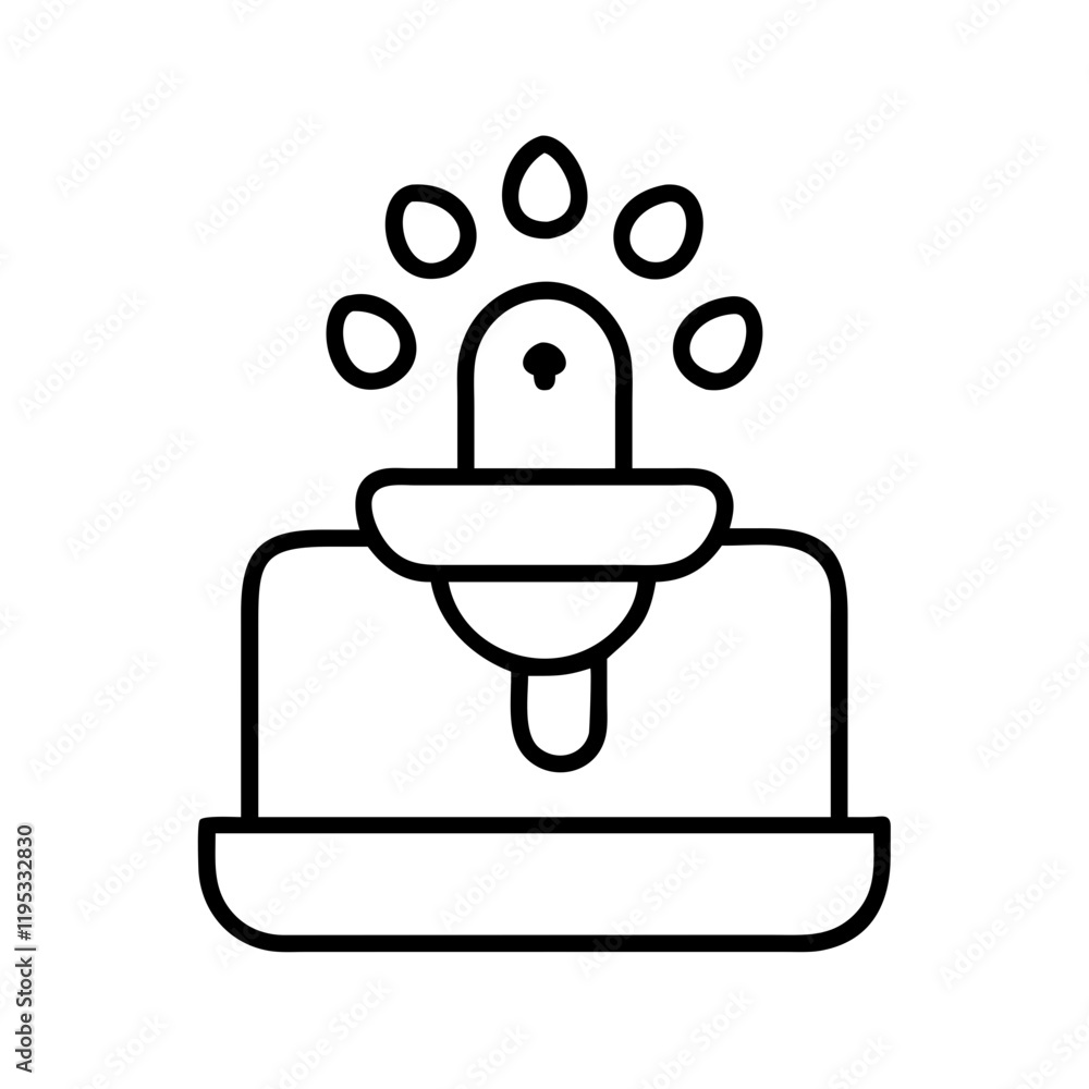 Obraz premium pet water fountain icon, pet water fountain line art - simple line art of pet water fountain, perfect for pet water fountain logos and icons and themed design 