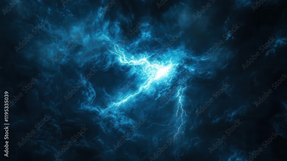 a powerful image of a bright blue lightning bolt striking through a brooding dark sky, encapsulating the raw intensity of nature's force and dramatic atmospheric energy a powerful image of a bright blue lightning bolt striking through a brooding dark sky, encapsulating the raw intensity of nature's force and dramatic atmospheric energy