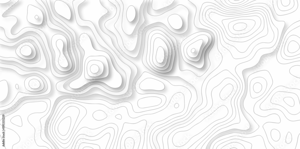Abstract Vector geography landscape Topo contour map on white background, Topographic contour lines. Seamless pattern with lines Topographic map. Geographic mountain relief diagram line wave carve. Abstract Vector geography landscape Topo contour map on white background, Topographic contour lines. Seamless pattern with lines Topographic map. Geographic mountain relief diagram line wave carve.