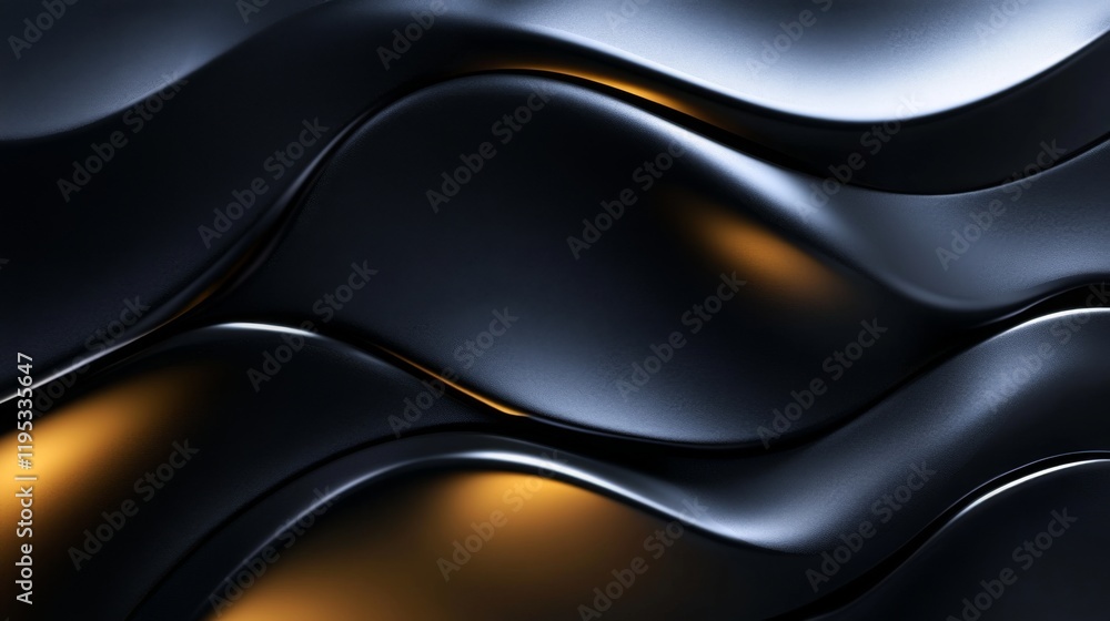 Fototapeta premium Dark Metallic Abstract Waves Graphic Design