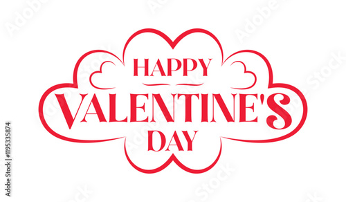 Happy Valentine's day wish text typography vector illustration. Valentine's day design.