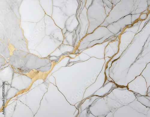 Elegant White Marble Gold Veins Luxury Texture Background