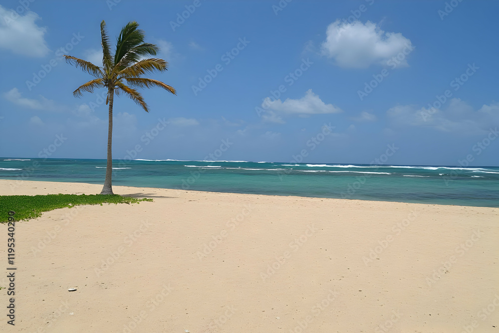 Tropical Beach Photo: Palm Tree and Ocean Tropical Beach Photo: Palm Tree and Ocean