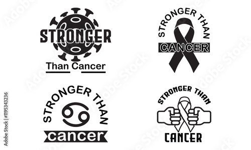 Stronger than cancer typography design and illustration