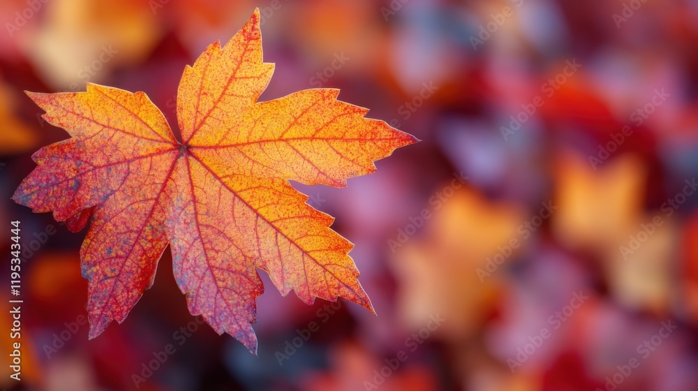 Vibrant Autumn Leaves Displaying Rich Orange and Yellow Tones Against a Blurred Background of Fall Foliage Vibrant Autumn Leaves Displaying Rich Orange and Yellow Tones Against a Blurred Background of Fall Foliage