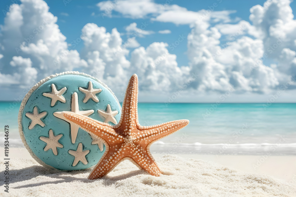 Beach Starfish Summer Illustration Beach Starfish Summer Illustration