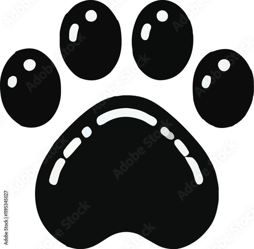 Cat paw vector silhouette