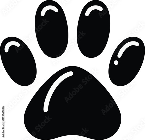 Cat paw vector silhouette