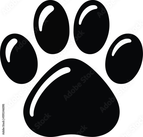 Cat paw vector silhouette