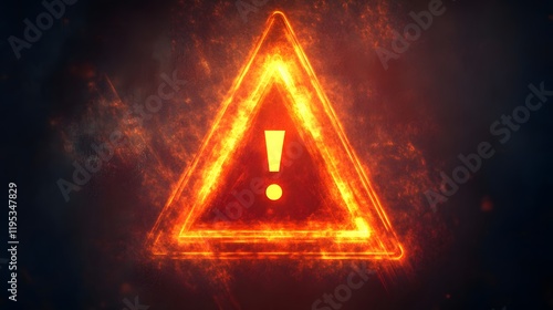 A vibrant warning triangle icon with a red exclamation mark in the center symbolizing danger or alerts in survival games.