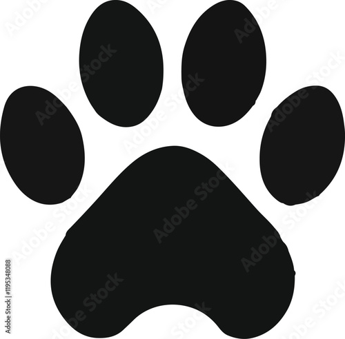 Cat paw vector silhouette
