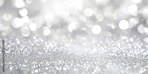 Elegant white and silver glitter background perfect for text overlay.