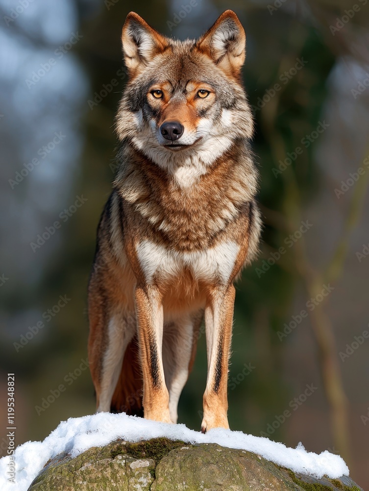 Wolf in snowy forest wildlife photography natural habitat winter landscape close-up majestic predator Wolf in snowy forest wildlife photography natural habitat winter landscape close-up majestic predator