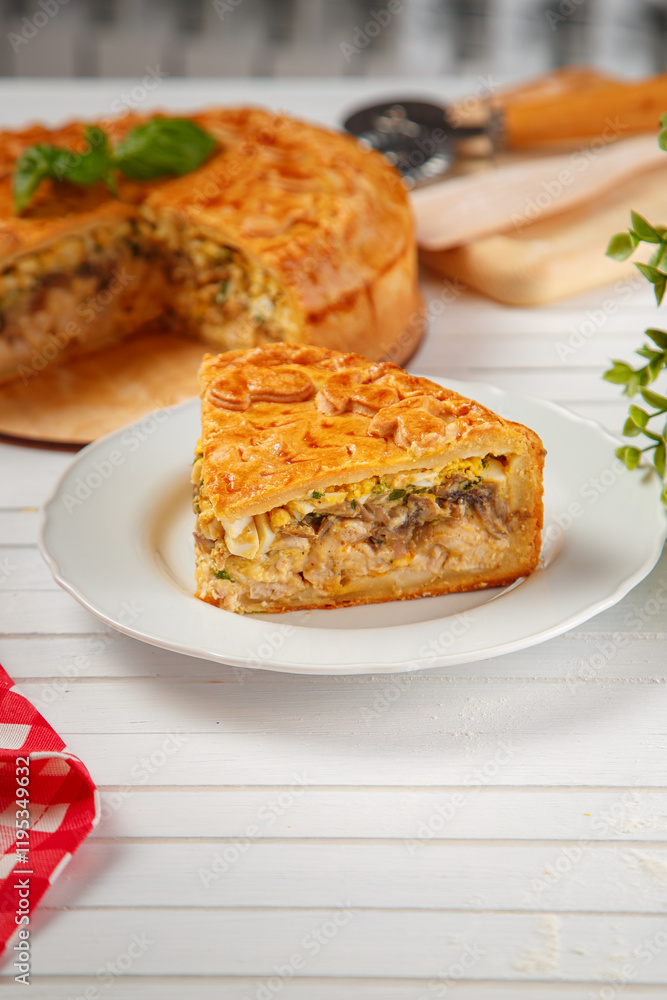 Delicious and juicy pie with filling Delicious and juicy pie with filling