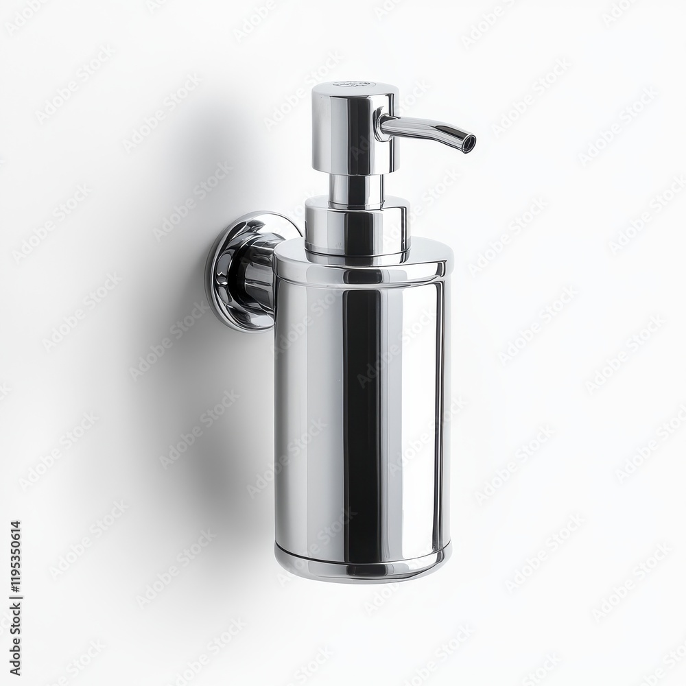 Obraz premium Wall-mounted soap dispenser featuring a sleek design for modern bathrooms in residential or commercial settings