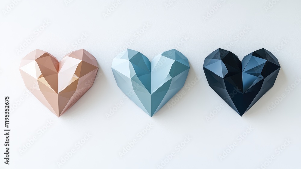 Artistic showcase of unique heart designs in abstract environments and vibrant shades Artistic showcase of unique heart designs in abstract environments and vibrant shades