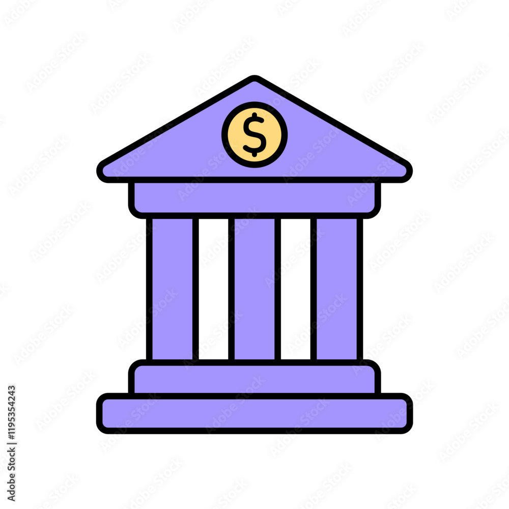Icon a BANK, isolated against a clean background. Icon a BANK, isolated against a clean background.