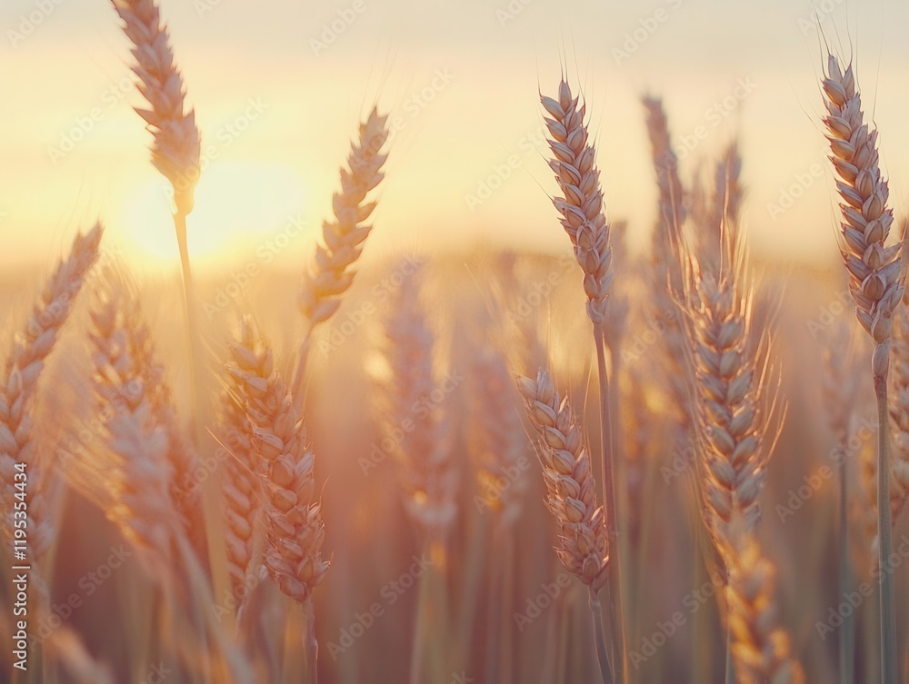 golden wheat field at sunset with detailed macro photography of individual grain heads, natural agricultural landscape in warm evening light golden wheat field at sunset with detailed macro photography of individual grain heads, natural agricultural landscape in warm evening light